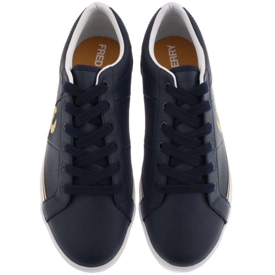 Alternative Image for ProductFred Perry Baseline Leather Trainers Blue3